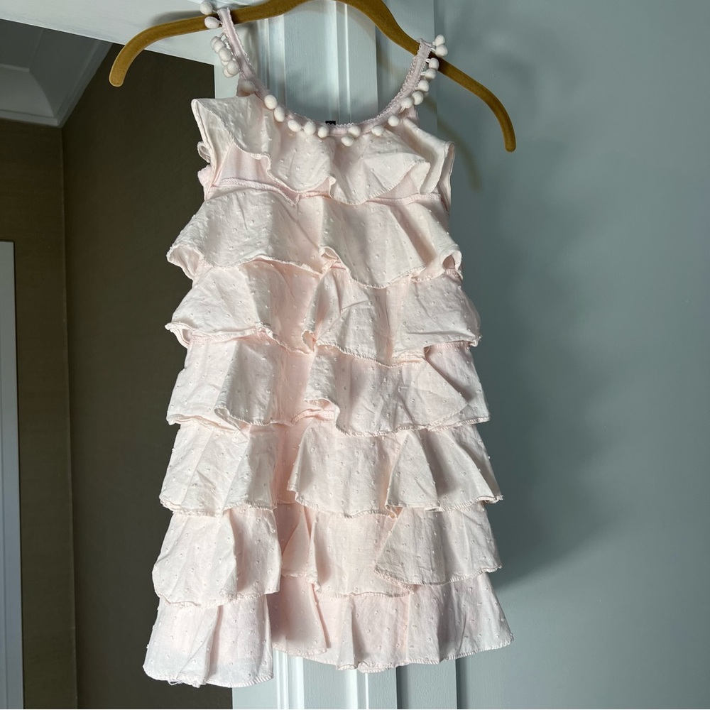 Lili Gaufrette Pink Ruffled Tiered Babydoll Dress